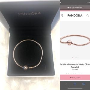 Rose gold Pandora bracelet